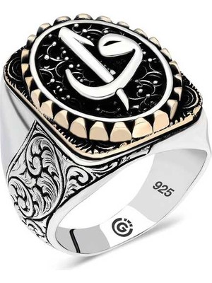 Gumush Gümüş Elif Vav Oval Erkek Yüzük