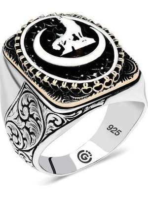 Gumush Gümüş Hilal Bozkurt Oval Erkek Yüzük