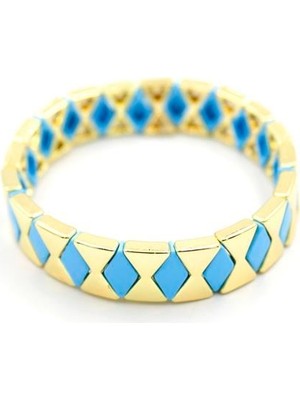 Beta Moda Hub Lastikli Porselen Bilezik - Mavi