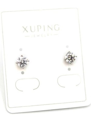 Beta Moda Hub Orta Boy Tek Taş Küpe - Gümüş