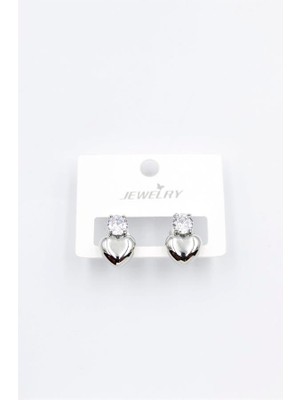 Beta Moda Hub Kalp Küpe - Gümüş