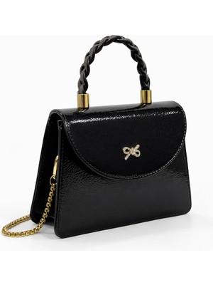 Queen Elizabeth Çapraz Askılı Kadın Çanta Rugan Siyah  Y17067-81