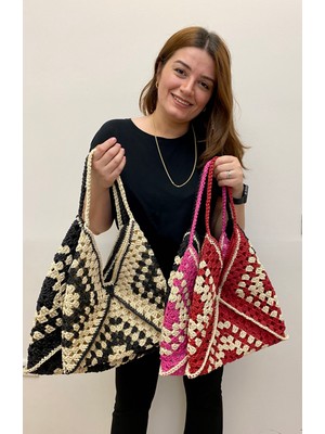 Rabika Motif Hasır Çanta