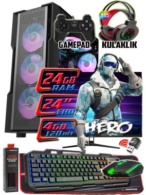 Warbox HERO 24" Monitör i5 4570s 24gb Ram 256gb Ssd 250gb Hdd GT740 DDR5 4gb E.kartı Gaming PC
