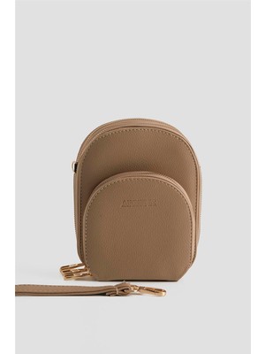 Armine Pia Deri El Çantası 25YD7384 Vizon