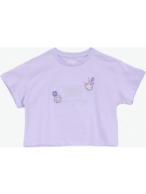 Jeep Baskılı Lila Kız Çocuk T-Shirt J6SG-TST7616