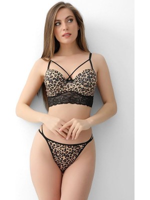 Agatha Secret Leopar Desenli Destekli Sütyen Takım