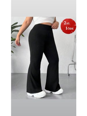 Lesa Wear Büyük Beden Yüksek Bel Toparlayıcı ve Sıkılaştırıcı Ispanyol Paça Tayt, Büyük Beden Spor Tayt