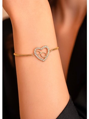 Gözde Aksesuarım Gold  Renk Sonsuzluk Bilekliği Çelik