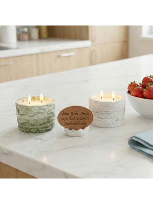 Miaju Kendinizi Şımartın, Özel Mesaj ve Isim Yazılı Kişisel Tasarım Mum Seti, Dekoratif Hediye Seçeneği