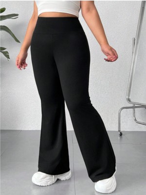 Lesa Wear Büyük Beden Yüksek Bel Toparlayıcı ve Sıkılaştırıcı Ispanyol Paça Tayt, Büyük Beden Spor Tayt