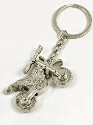 Moncuk Design Gümüş Renk Oynar Gidonlu Motorsiklet Metal Anahtarlık