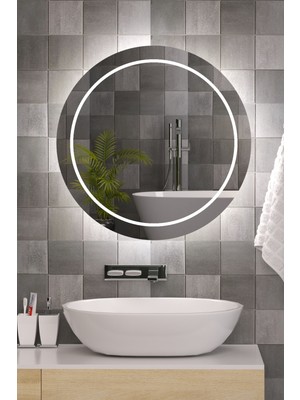 PremiumPort Şık 60 cm Beyaz LED Kanallı Banyo ve Makyaj Aynası