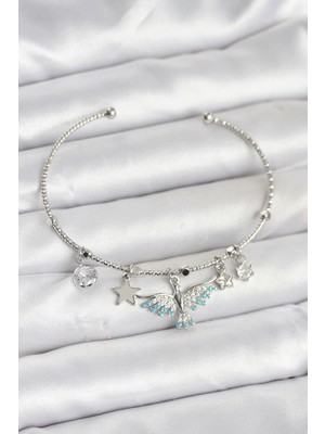 Clariss Üreticiniz Anka Kuşu Charmlı Gümüş Renk Pirinç Kadın Bileklik 481348