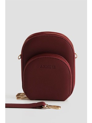 Armine Pia Deri El Çantası 25YD7384 Bordo
