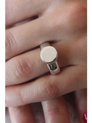 Shopwave Gümüş Renk Daire Model Kadın Yüzük