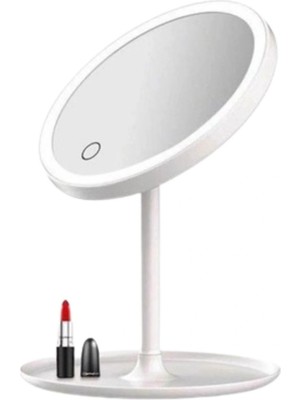 Shopwave LED Işıklı Yuvarlak Makyaj Aynası – Dokunmatik Ayarlanabilir Işık Tonlu, 360 Derece