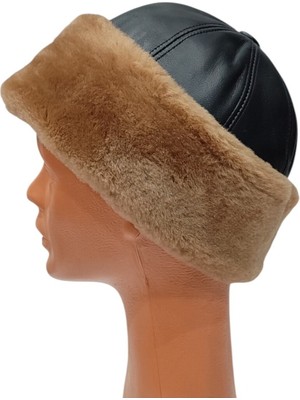 Zemheriden Serdar Model Deri Bere Kürklü Börk Kadın Erkek Börk