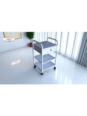 Başarı Medikal 3 Katlı Çekmeceli Etajer/etejer/cihaz Sehpası/servis Arabası/çok Amaçlı Dolap