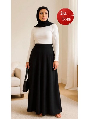 Lesa Wear Dökümlü Puf Kloş Tesettür Etek