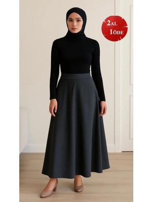 Lesa Wear Dökümlü Puf Kloş Tesettür Etek