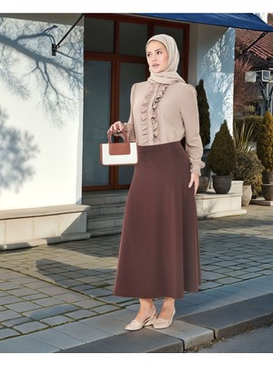 Lesa Wear Dökümlü Puf Kloş Tesettür Etek