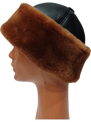 Zemheriden Serdar Model Deri Bere Kürklü Börk Kadın Erkek Börk