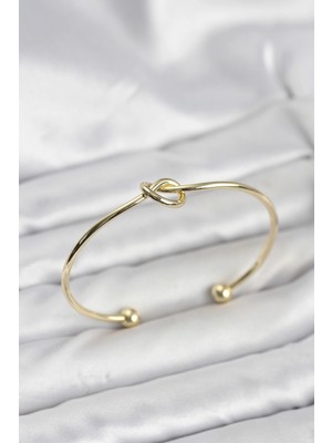 Shopwave Düğüm Model Pirinç Gold Renk Kadın Bileklik