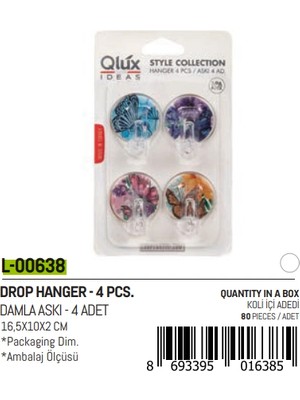 Shopwave 4 Parça  Damla Küçük Yapışkan Askı (5047)