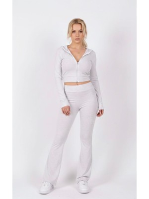 Banega Kadın Grimelanj Kapüşonlu Wide Leg Spor Esofman Takım
