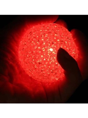 PremiumPort LED Işıklı Kristal Top Dekoratif Gece Lambası, 9.5 cm Çap, Orta Boy