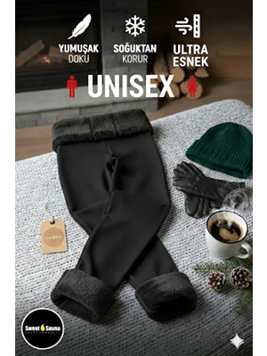 Sweet Sauna Erkek Peluş Termal Tayt Kışlık Polarlı Likralı Esnek Sıcak Tutan Soğuğa Dayanıklı Içlik