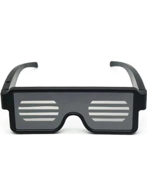 PremiumPort Renkli LED Işıklı Şarjlı Parti ve Düğün Gözlüğü