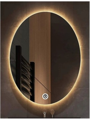 PremiumPort 80X50CM Elips Banyo ve Salon Aynası, LED Aydınlatmalı Dekoratif Tasarım