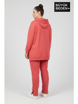 Superlife Büyük Beden Kapşonlu Ny Newyork Baskılı Tunik Ince Sweatshırt  SPR26BTK991-1