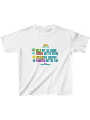 Unisex Çocuk Baskılı T-Shirt - Beyaz