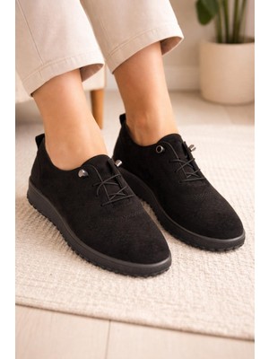 ModaOnn  Kadın Süet Görünümlü Rahat Günlük Ayakkabı Bağcıklı