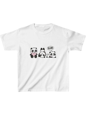 Unisex Çocuk Baskılı T-Shirt - Beyaz