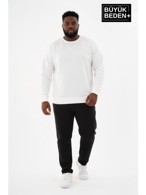 Superlife Erkek Büyük Beden Ikili Bisiklet Yaka 2’li Set -Rahat Kalıp Ince Sweatshirt SPR26BSW956+2