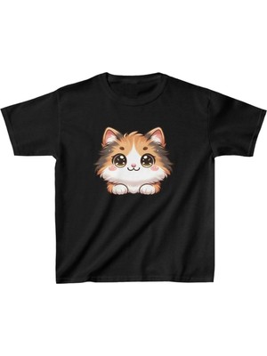 Unisex Çocuk Baskılı T-Shirt - Siyah