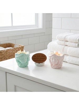 Miaju Sanattan Ilham Alan Tasarım, Kişiye Özel Isim Yazılabilen Dekoratif Mum Seti, Premium Seri