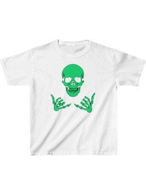 Unisex Çocuk Baskılı T-Shirt - Beyaz