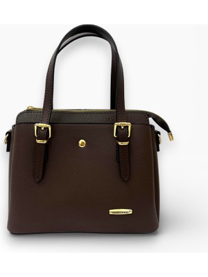 Sanmorris ÖZER-1415 Gold Aksesuarlı 4 Bölmeli Suni Der Çapraz Askılı Kadın El ve Omuz Çantası