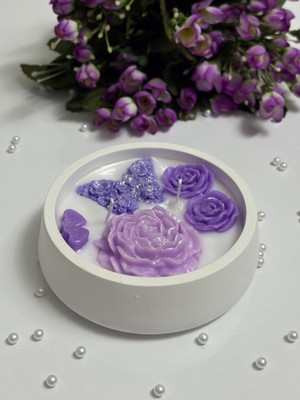 Serenity Sanat El Yapımı Yuvarlak Kase %100 Doğal Soya Wax Kokulu Mum