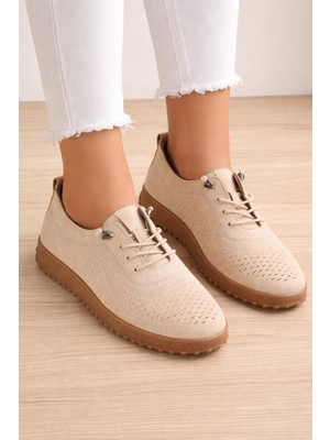 ModaOnn  Kadın Süet Görünümlü Rahat Günlük Ayakkabı Bağcıklı