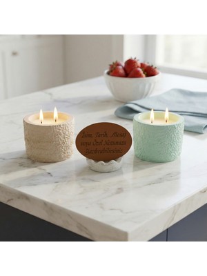 Miaju Ofiste Şık Bir Detay, Isim ve Unvan Eklenebilen Özel Seri Dekoratif Mum Seti, Mükemmel Hediyelik