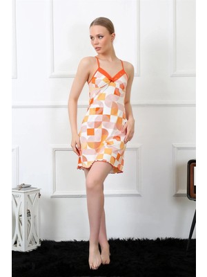 MTM My The Mall Kadın Ip Askılı Penye Gecelik Turuncu