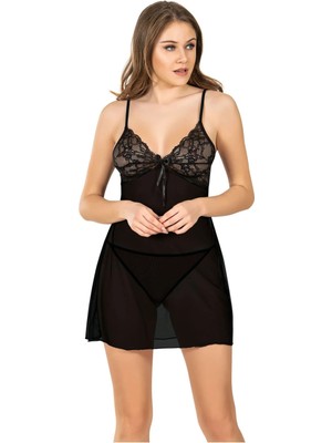 MTM My The Mall Giyim Siyah Tül Gecelik - 645