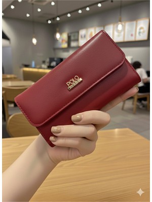 Purpleart Kadın Polo Armalı Büyük Yatay Cüzdan 10X17X5CM