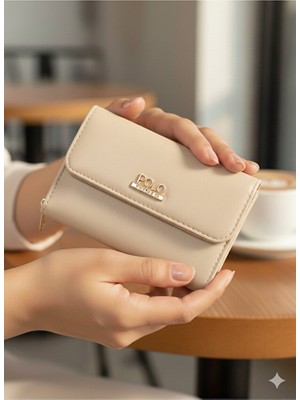 Purpleart Kadın Polo Armalı Suni Deri Orta Boy Cüzdan 9X13X5CM